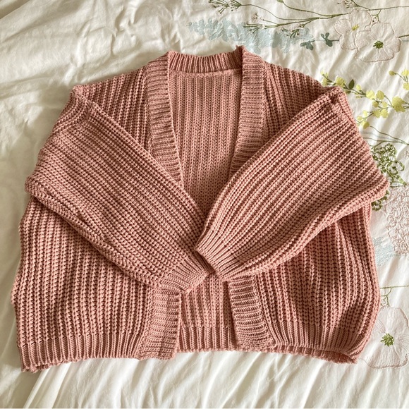 Lewkin Oversize Knit Cardigan Pink - Picture 4 of 5